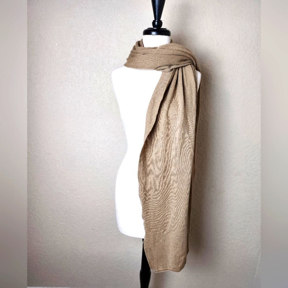 Todd & Duncan Plaited Cashmere At Lochleve Scotland Scarf Tan 76x23
